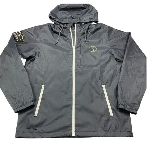 Quiksliver Eddie Aikau Surfer Lightweight Jacket Hooded size L Black - Picture 1 of 8